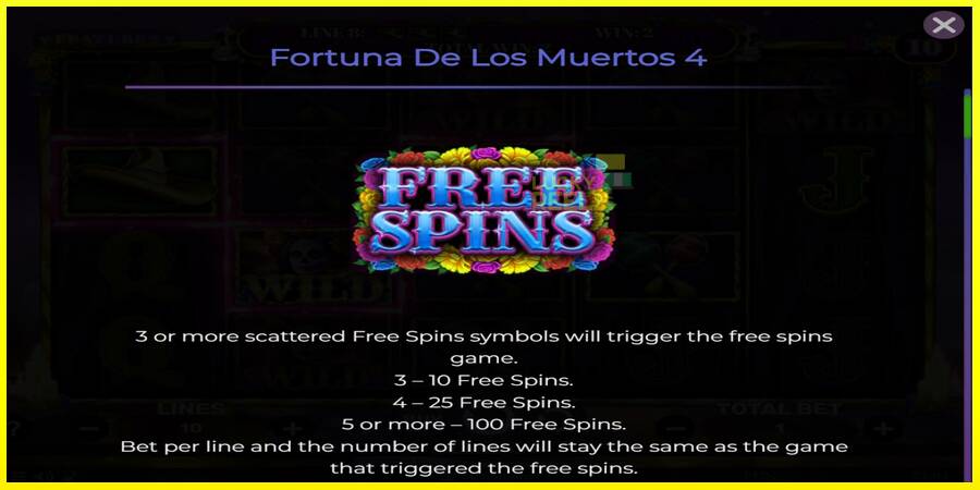 Fortuna De Los Muertos 4 מכונת משחק לכסף, תְמוּנָה 4