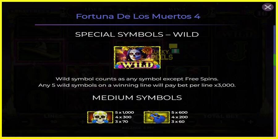 Fortuna De Los Muertos 4 מכונת משחק לכסף, תְמוּנָה 6