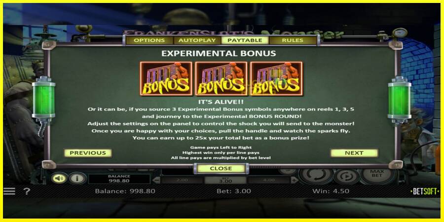 Frankenslots Monster מכונת משחק לכסף, תְמוּנָה 5