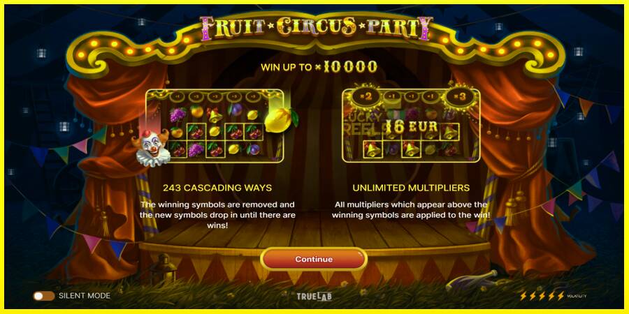 Fruit Circus Party מכונת משחק לכסף, תְמוּנָה 1