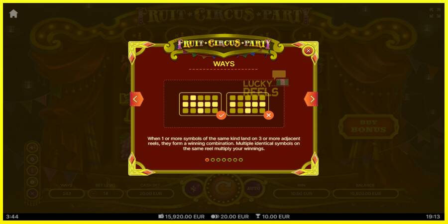 Fruit Circus Party מכונת משחק לכסף, תְמוּנָה 5