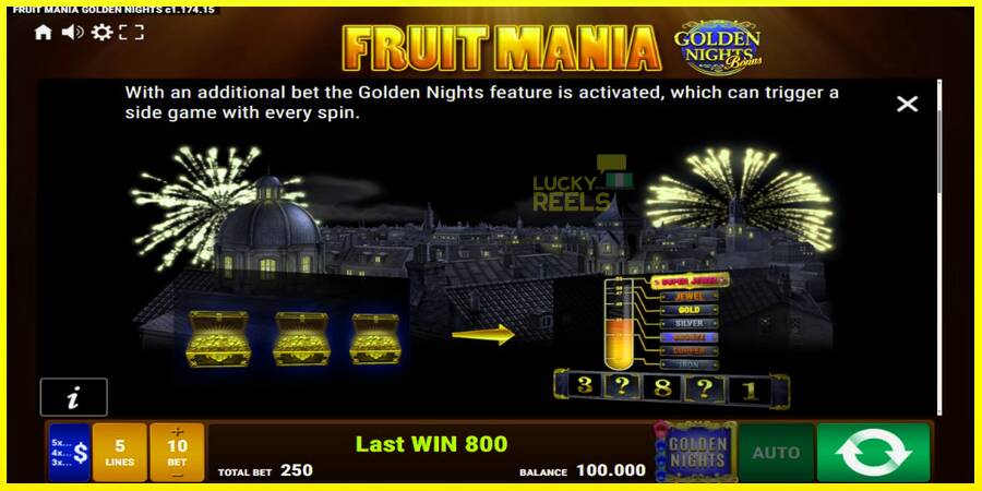 Fruit Mania Golden Nights מכונת משחק לכסף, תְמוּנָה 5