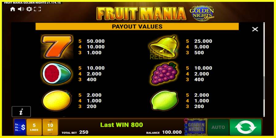 Fruit Mania Golden Nights מכונת משחק לכסף, תְמוּנָה 7