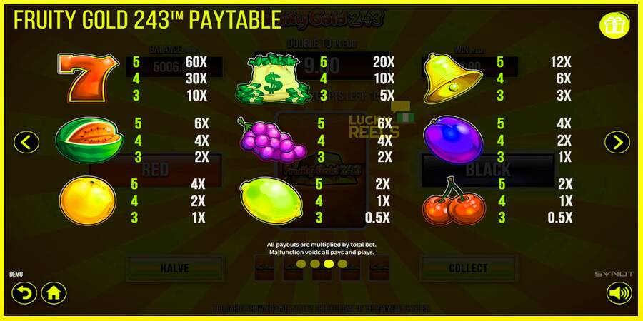 Fruity Gold 243 מכונת משחק לכסף, תְמוּנָה 7