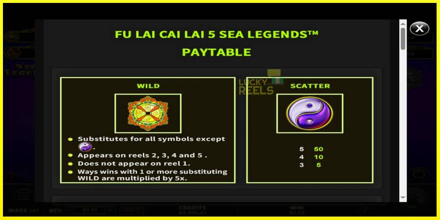 Fu Lai Cai Lai 5 Sea Legends מכונת משחק לכסף, תְמוּנָה 5