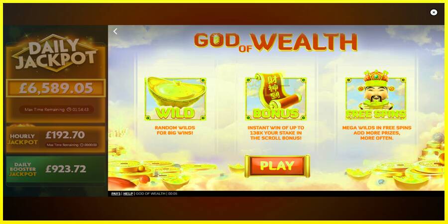 God of Wealth מכונת משחק לכסף, תְמוּנָה 1