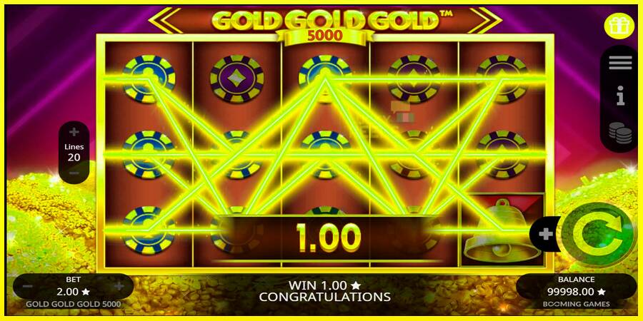 Gold Gold Gold 5000 מכונת משחק לכסף, תְמוּנָה 2