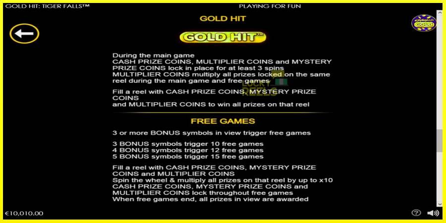 Gold Hit: Tiger Falls מכונת משחק לכסף, תְמוּנָה 6