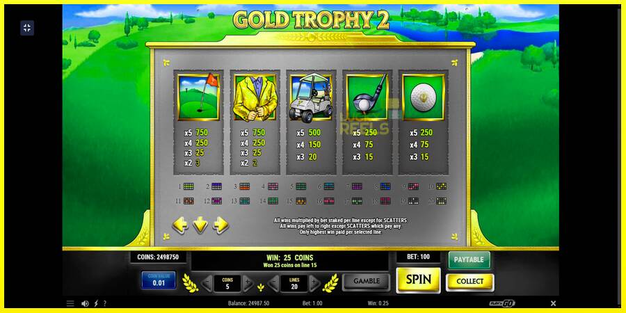 Gold Trophy 2 מכונת משחק לכסף, תְמוּנָה 5