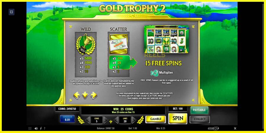 Gold Trophy 2 מכונת משחק לכסף, תְמוּנָה 6