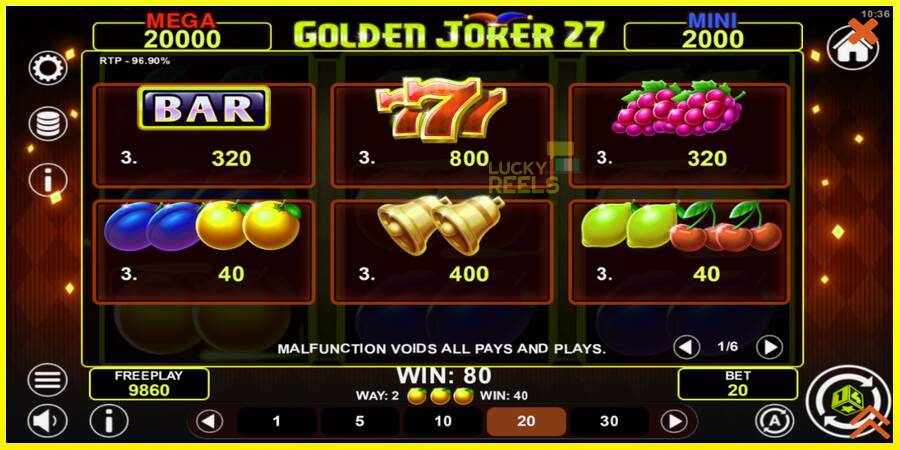 Golden Joker 27 Hold & Win מכונת משחק לכסף, תְמוּנָה 5