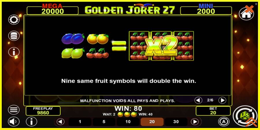 Golden Joker 27 Hold & Win מכונת משחק לכסף, תְמוּנָה 6