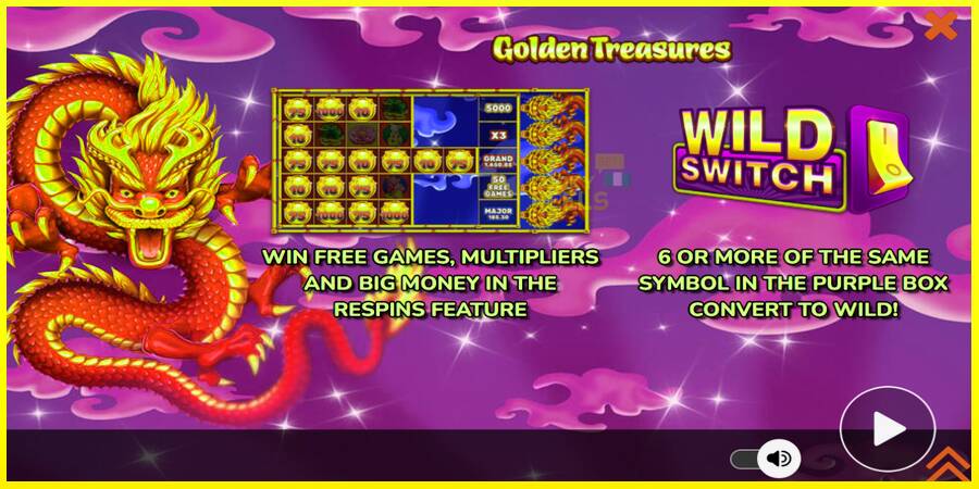 Golden Treasures מכונת משחק לכסף, תְמוּנָה 1