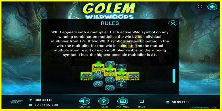 Golem Wildwoods מכונת משחק לכסף, תְמוּנָה 5