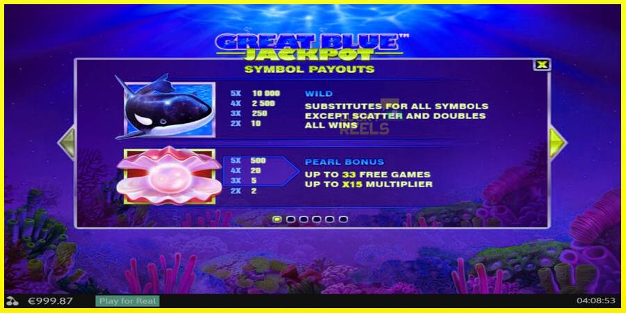 Great Blue Jackpot מכונת משחק לכסף, תְמוּנָה 4