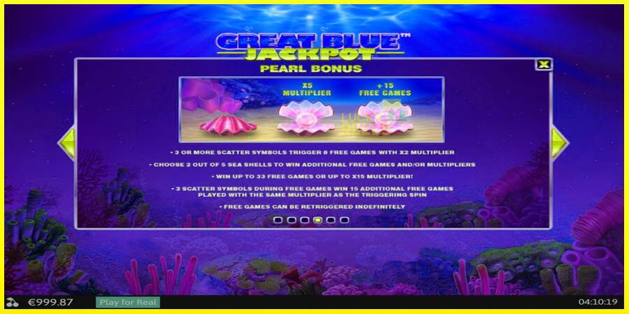 Great Blue Jackpot מכונת משחק לכסף, תְמוּנָה 6