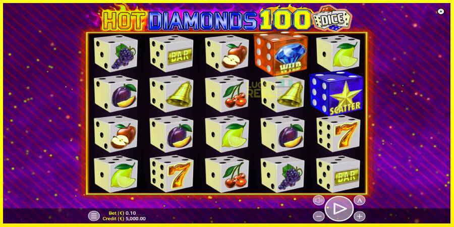 Hot Diamonds 100 Dice מכונת משחק לכסף, תְמוּנָה 1