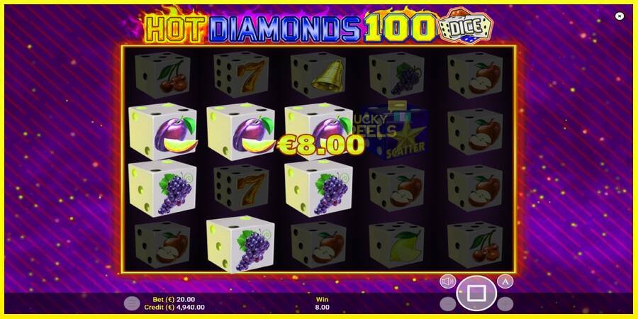 Hot Diamonds 100 Dice מכונת משחק לכסף, תְמוּנָה 2