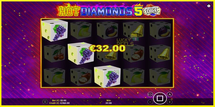 Hot Diamonds 5 Dice מכונת משחק לכסף, תְמוּנָה 2