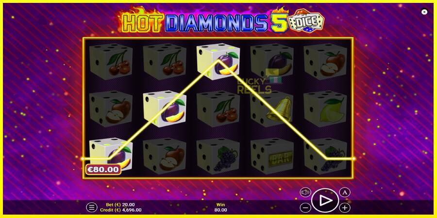 Hot Diamonds 5 Dice מכונת משחק לכסף, תְמוּנָה 3