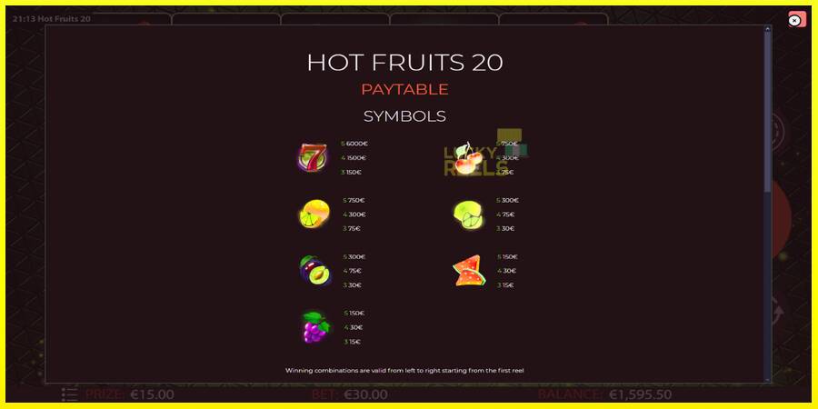 Hot Fruits 20 מכונת משחק לכסף, תְמוּנָה 5