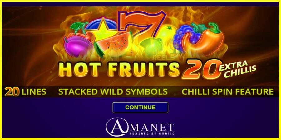 Hot Fruits 20 Extra Chillis מכונת משחק לכסף, תְמוּנָה 1