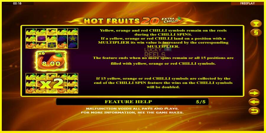 Hot Fruits 20 Extra Chillis מכונת משחק לכסף, תְמוּנָה 7