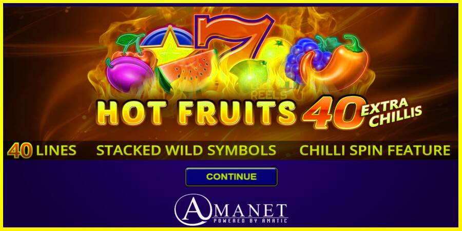 Hot Fruits 40 Extra Chillis מכונת משחק לכסף, תְמוּנָה 1