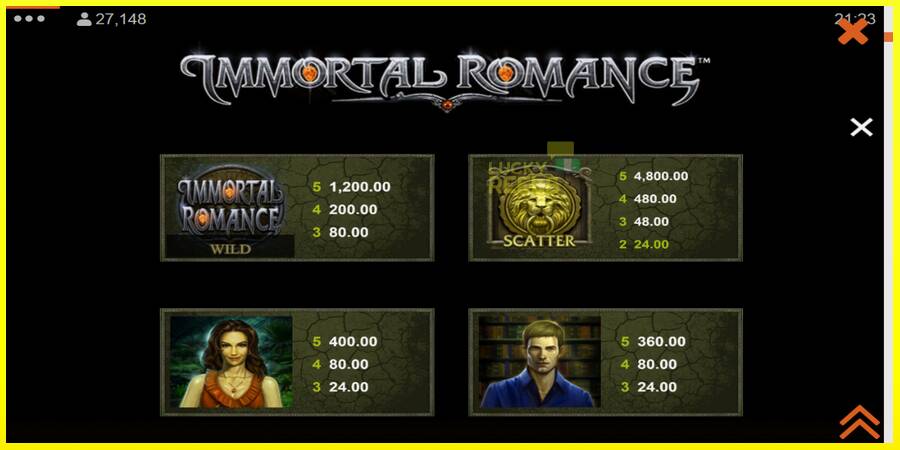 Immortal Romance מכונת משחק לכסף, תְמוּנָה 6