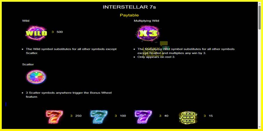 Interstellar 7s מכונת משחק לכסף, תְמוּנָה 3