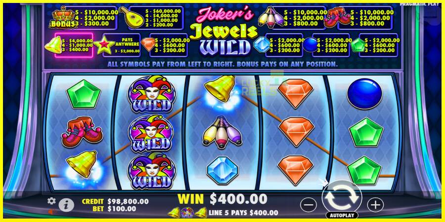 Jokers Jewels Wild מכונת משחק לכסף, תְמוּנָה 2