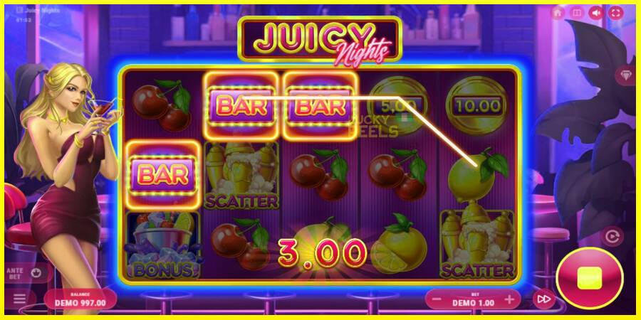 Juicy Nights מכונת משחק לכסף, תְמוּנָה 3