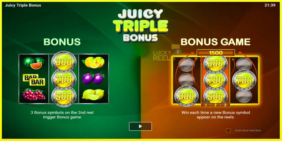 Juicy Triple Bonus מכונת משחק לכסף, תְמוּנָה 1