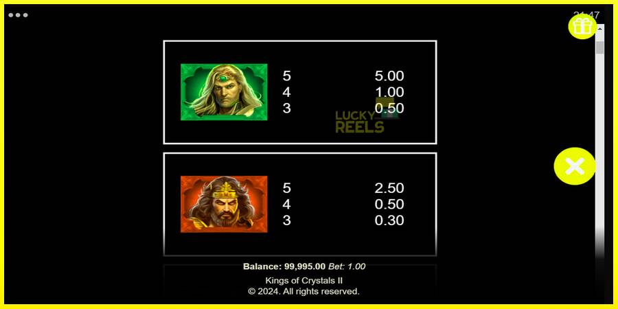 Kings of Crystals II Power Combo מכונת משחק לכסף, תְמוּנָה 6