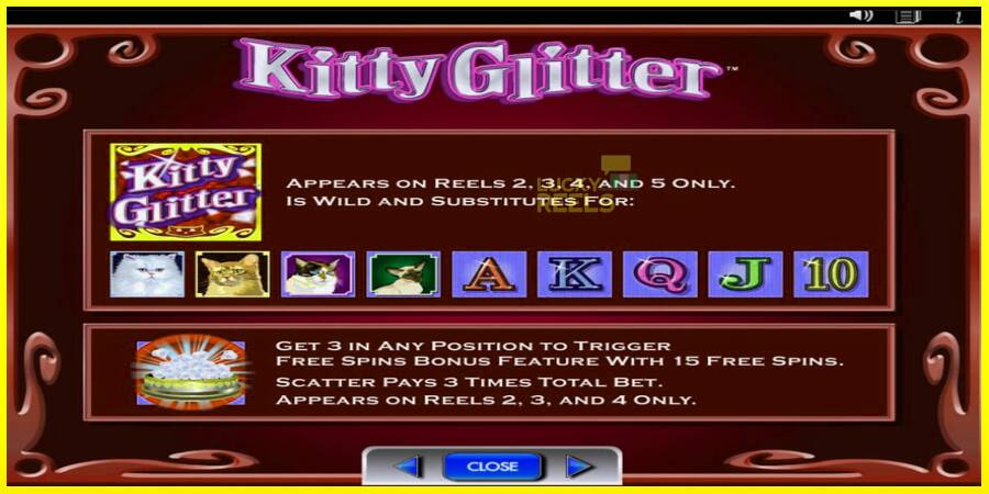 Kitty Glitter מכונת משחק לכסף, תְמוּנָה 5