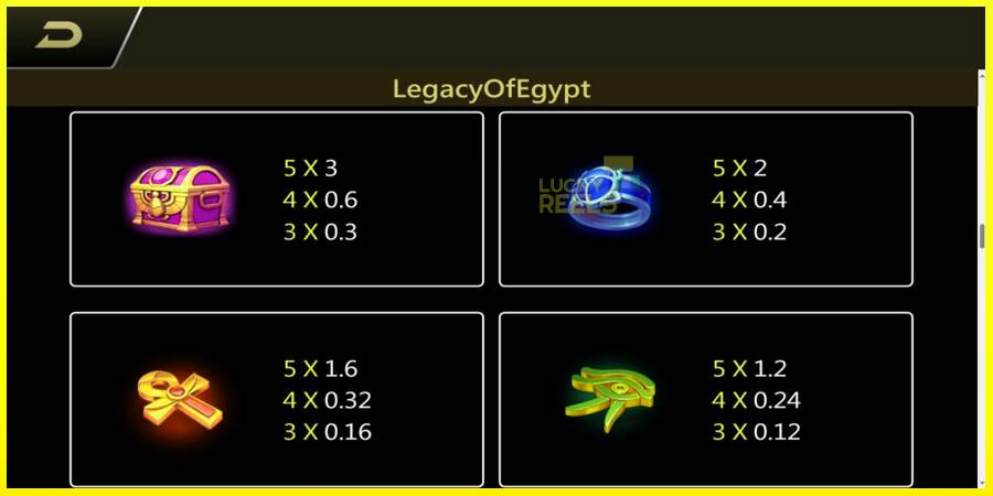 Legacy of Egypt מכונת משחק לכסף, תְמוּנָה 6