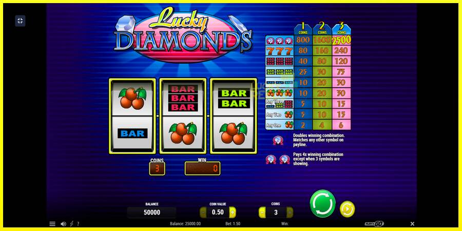 Lucky Diamonds מכונת משחק לכסף, תְמוּנָה 1