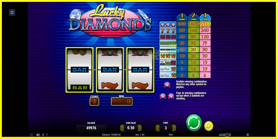 Lucky Diamonds מכונת משחק לכסף, תְמוּנָה 2