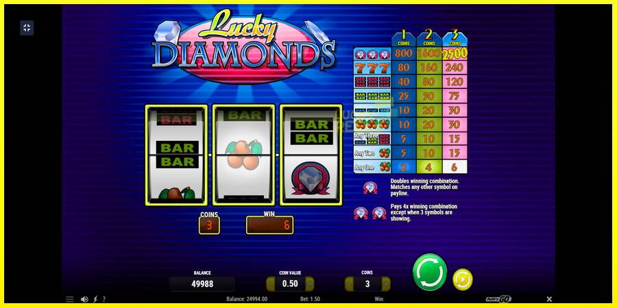 Lucky Diamonds מכונת משחק לכסף, תְמוּנָה 3