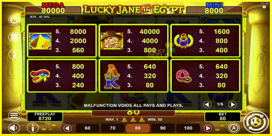 Lucky Jane in Egypt Hold & Win מכונת משחק לכסף, תְמוּנָה 5