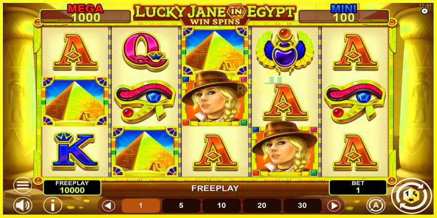 Lucky Jane in Egypt Win Spins מכונת משחק לכסף, תְמוּנָה 1