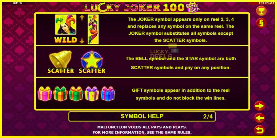 Lucky Joker 100 Extra Gifts מכונת משחק לכסף, תְמוּנָה 7