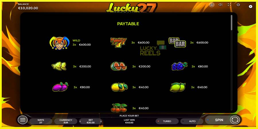 Lucky Streak 27 מכונת משחק לכסף, תְמוּנָה 5