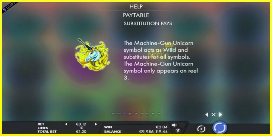 Machine Gun Unicorn מכונת משחק לכסף, תְמוּנָה 3