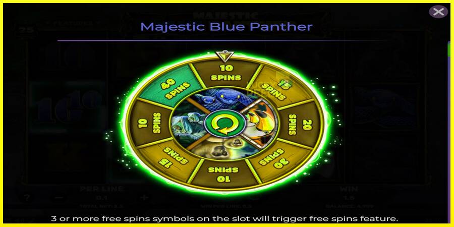 Majestic Blue Panther מכונת משחק לכסף, תְמוּנָה 4