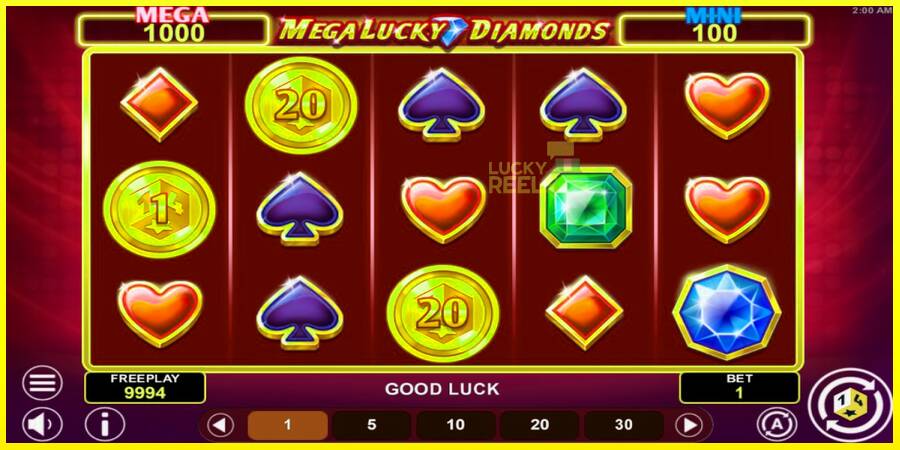 Mega Lucky Diamonds Hold & Win מכונת משחק לכסף, תְמוּנָה 2