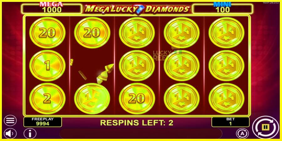 Mega Lucky Diamonds Hold & Win מכונת משחק לכסף, תְמוּנָה 3