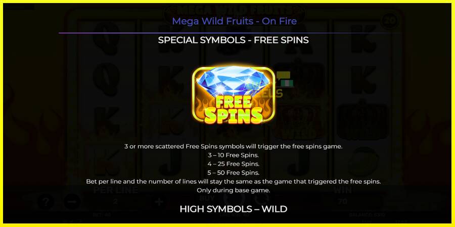 Mega Wild Fruits - On Fire מכונת משחק לכסף, תְמוּנָה 5