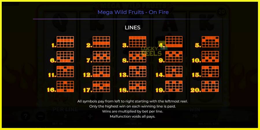 Mega Wild Fruits - On Fire מכונת משחק לכסף, תְמוּנָה 7