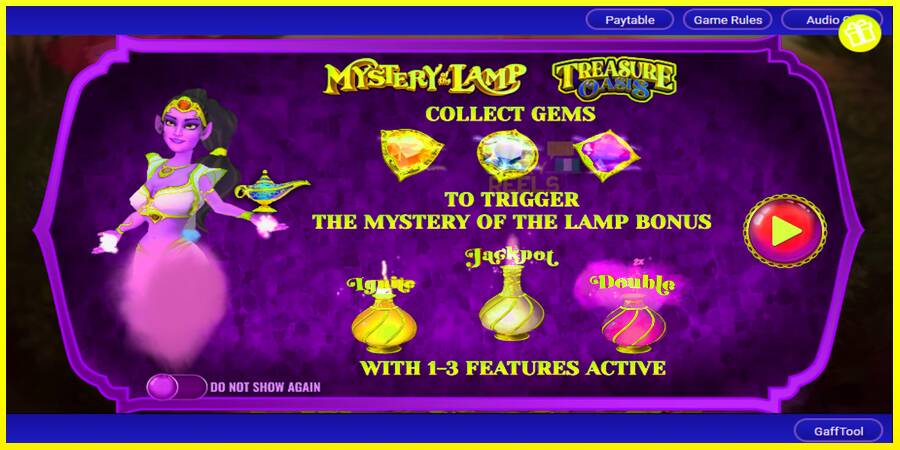 Mystery of the Lamp Treasure Oasis מכונת משחק לכסף, תְמוּנָה 1